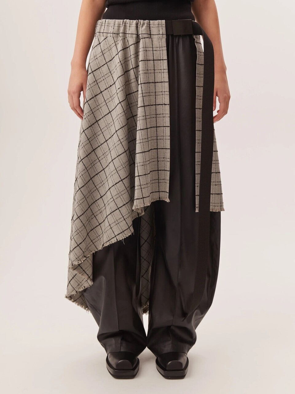 Юбка-саронг в клетку серого цвета