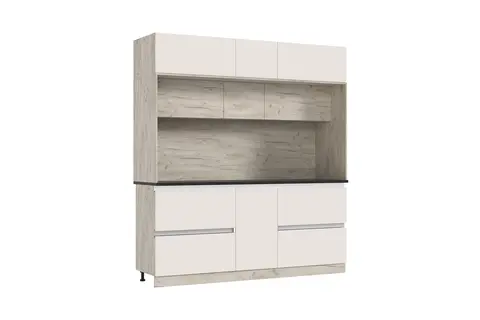 Кухня Карина Центральная секция 2050 (с местом под МП) (Дуб Крафт серый,Кашемир)