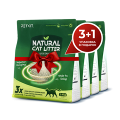 Набор наполнителя для кошачьего лотка комкующийся тофу натуральный 4 упаковки