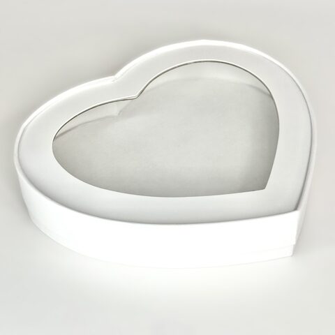 Коробка под зефир ШЛЯПНАЯ СЕРДЦЕ 215*180*35 мм (белая)