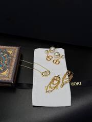 54054-  Серьги-пусеты  DIOR с подвесками цепочками