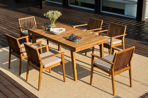 Обеденная группа из акации Joygarden МОНА L, бежевый