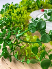 Набор травяных веточек брусничника, искусственные, 11 см, набор 30 шт.