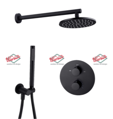 Душевой термостатический комплект Warmer Black Line  400300-8D Termo