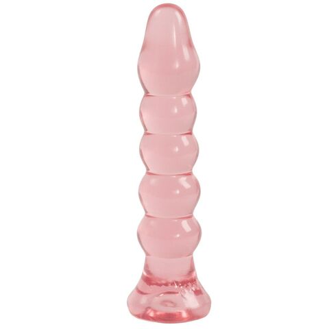 Анальная елочка из розового геля Crystal Jellies Anal Plug Bumps - 15,2 см. - Doc Johnson Crystal Jellies 7005-02-CD