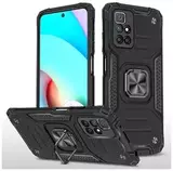 Противоударный чехол Strong Armour Case с кольцом для Xiaomi Redmi Note 11 Pro CN (China версия) (Черный)