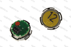 Кнопка (кнопочный модуль) RT42 RUS "12 Этаж", круглая, красная подсветка, Брайль.