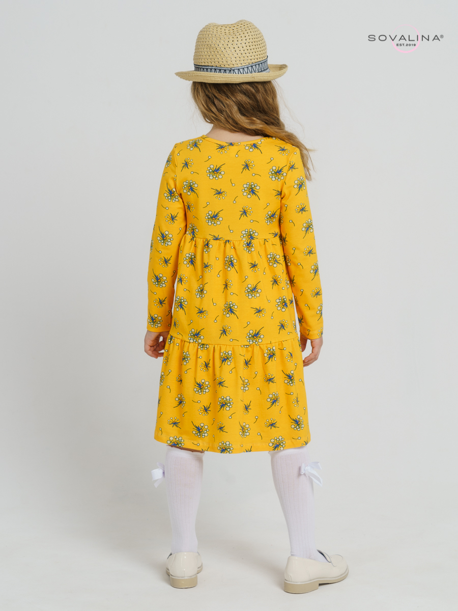 Платье Тиана одуванчики на желтом