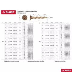 ЗУБР СУ-Ж 70 х 4.0 мм, желтый цинк, универсальный саморез, 2200 шт (4-300390-40-070)