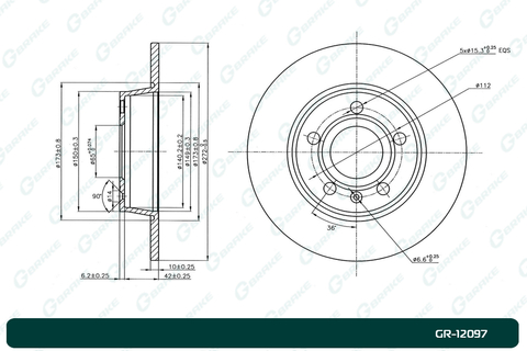 Диск тормозной G-brake  GR-12097