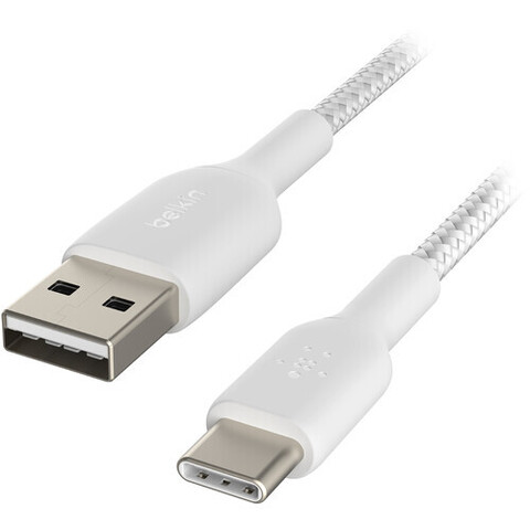 Кабель Belkin BoostCharge USB-A to USB-C Braided Cable 2м, White