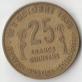 1959 SR1820 Гвинея 25 франков