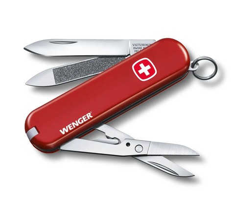 Складной нож-брелок Victorinox Executive 81 с логотипом WENGER (0.6423.91) 65 мм. в сложенном виде | Wenger-Victorinox.Ru