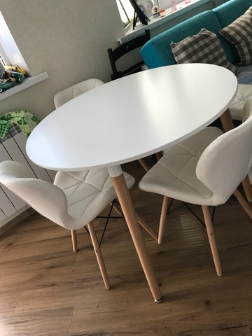 Кухонный интерьерный круглый обеденный стол Oslo Round MDF (D110/120см)