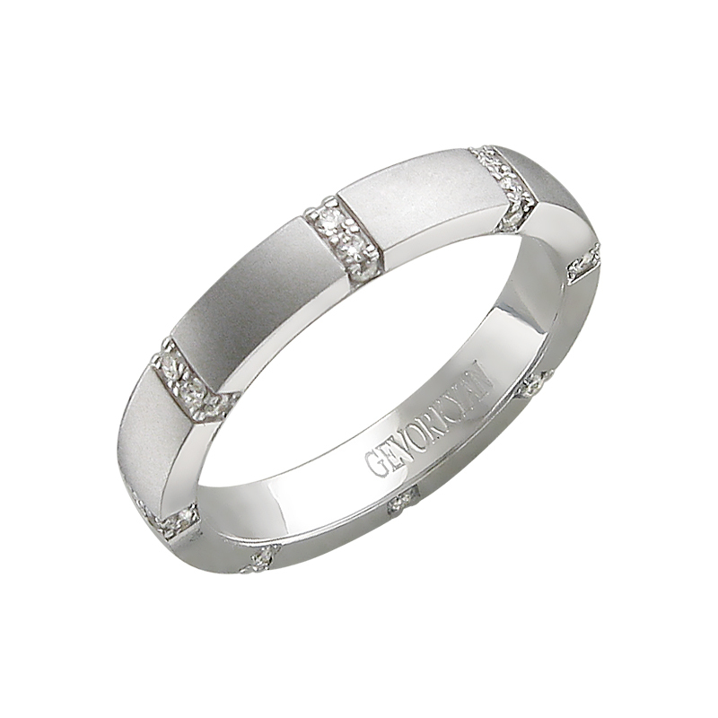 Обручальное кольцо с бриллиантом  из белого золота JA-O-1О620368