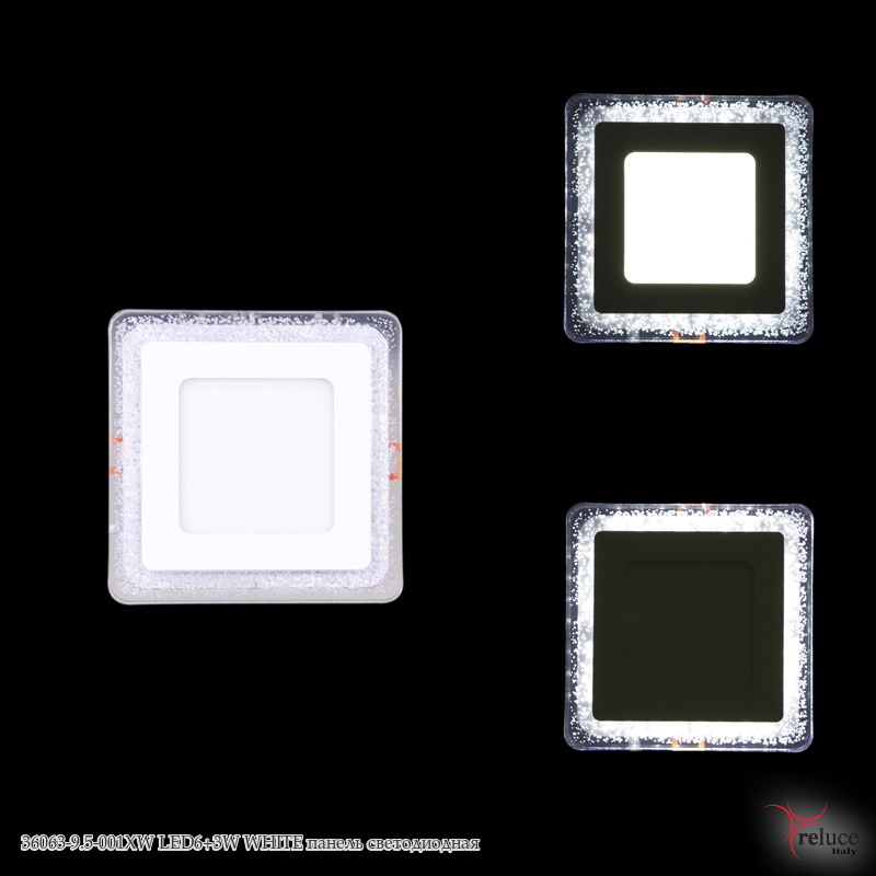 Панель светодиодная Встраиваемая 36063-9.5-001XW LED6+3W WHITE по кругу белое свечение без Пульта