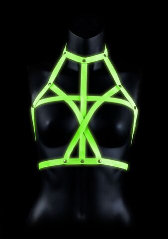 Портупея Bra Harness с неоновым эффектом - размер S-M - Shots Media BV Ouch! OU742GLOSM