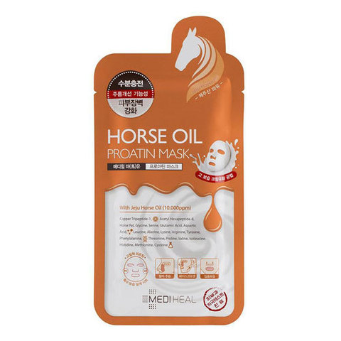 Mediheal Horse Oil Proatin Mask - Маска-лифтинг протеиновая для сухой кожи лица