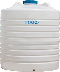 Ёмкость пластиковая пищевая АКПОЛ 5000 л. вертикальная (194x194x220см;100кг;белый) - арт.555055