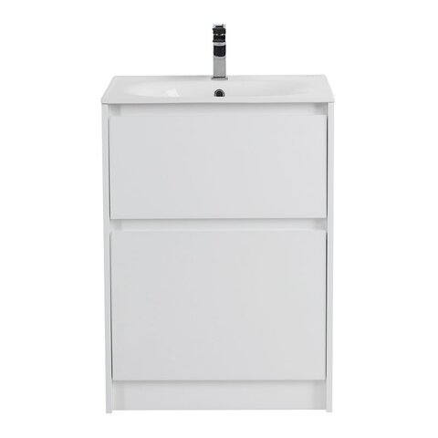 BelBagno KRAFT-800-2C-PIA-BO KRAFT База под раковину напольная с фрезерованными ручками по всей длине фасада с двумя выкатными ящиками, Bianco Opaco, 800x460x840