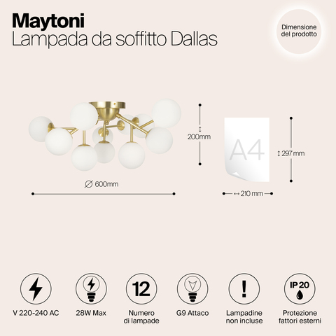 Потолочный светильник Maytoni Dallas MOD545CL-12BS