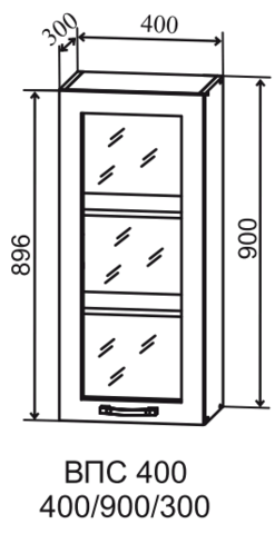 Кухня Гарда шкаф верхний стекло высокий 400