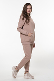 Утепленный спортивный костюм для беременных и кормящих 13125 бежевый