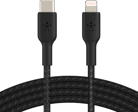 Кабель Belkin BoostCharge USB-C Braided Cable with Lightning Connector 2м, Black