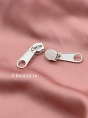 Бегунок/Собачка для молнии белый 6 мм (для молнии метражом)