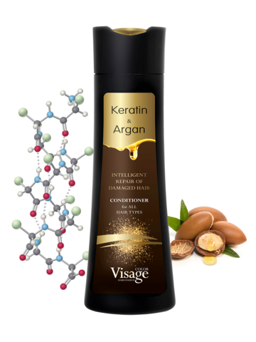 Кондиционер с кератином и аргановым маслом, Visage Keratin & Argan Conditioner, 250 мл