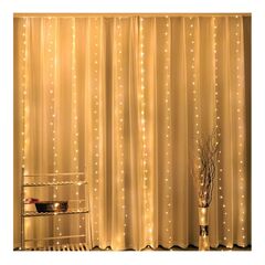 Электрическая светодиодная гирлянда штора, многорежимная, питание 220 в, свечение желтый (теплый белый)