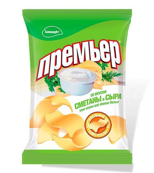 Чипсы "Премьер" 70г. Сметана и сыр Белпродукт - купить не дорого в Москве
