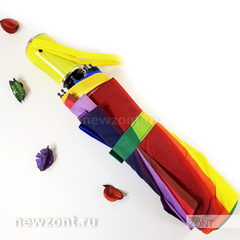 Разноцветный зонт-радуга автомат M.N.S. с желтой ручкой