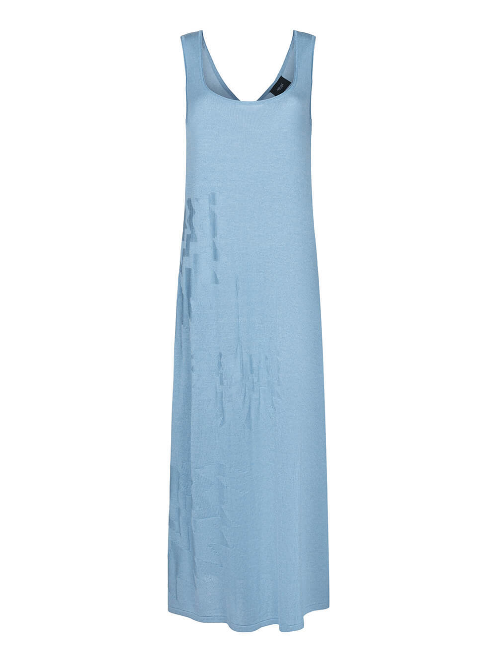 Женское платье синего цвета из шелка и вискозы - фото 1