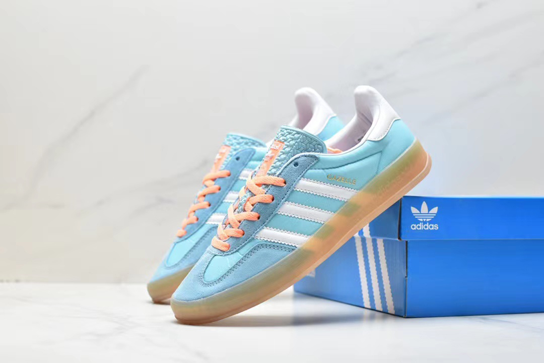 Teal blue adidas top