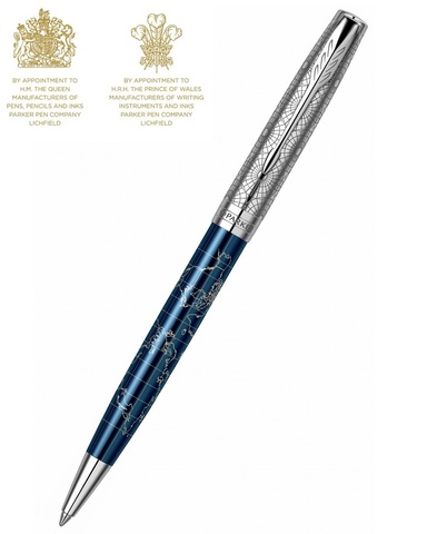 Ручка шариковая Parker Sonnet Atlas SE18 Blue Silver CT (2054841)