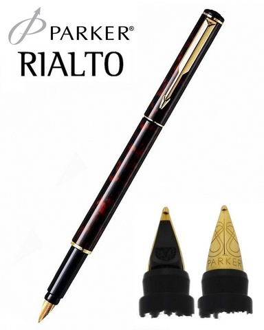 Ручка перьевая Parker Rialto F94, Red Lava Lacque GT, F  ( S0152680)