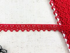 Кружево плетеное, ш. 1,8 см, красный