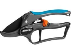 GRINDA P-33, 200 мм, закаленная сталь, с храповым механизмом, алюминиевые рукоятки с эфесом, контактный секатор, PROLine (423433)