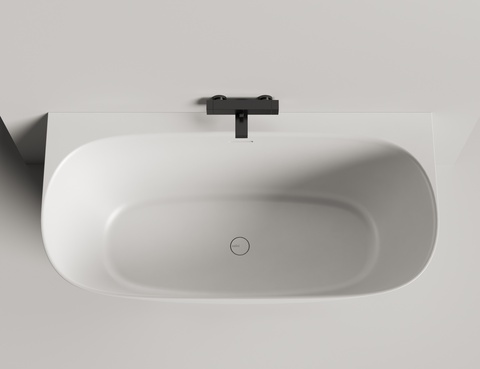 Salini 102527MF SOFIA WALL 160x80  Ванна, донный клапан "Click-Clack" цвет на выбор, сифон, интегрированный слив-перелив, покраска по RAL полностью