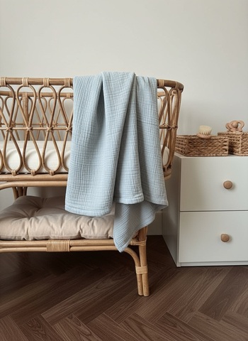 Плед муслин "Светло серый"