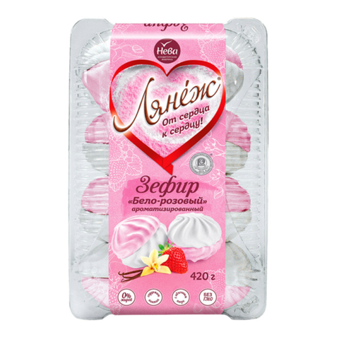 Зефир Лянеж бело-розовый 420гр