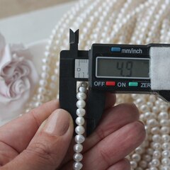 Жемчуг натуральный речной, приплюснутый, 4,8-5,5 мм, 1 нить, Ж005