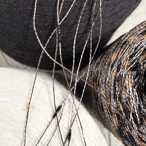 Лен (35%) с люрексом и шишибриками NODINO DI LINO 600 черно-коричневый с золотом