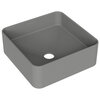 Aqueduto ESP0330 AQD ESPIRAL Раковина накладная квадратная 370*370, серый матовый