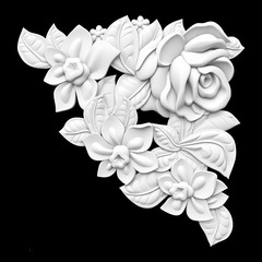 Силиконовый молд Угол цветочный правый