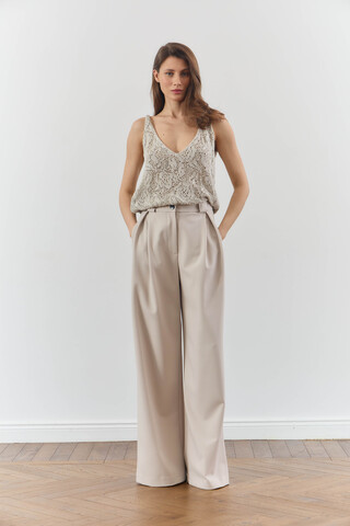 Топ бежевый вязаный 