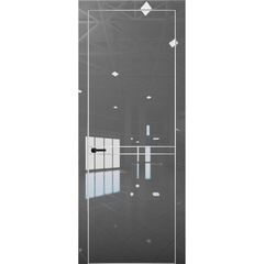 Купить Межкомнатная дверь глянец Pt 9 Платина crystall gray алюминиевая кромка Al глухая