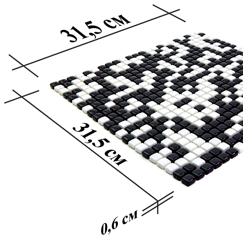 TC-01-09 Стеклянная мозаичная плитка Natural Flex черный квадрат глянцевый