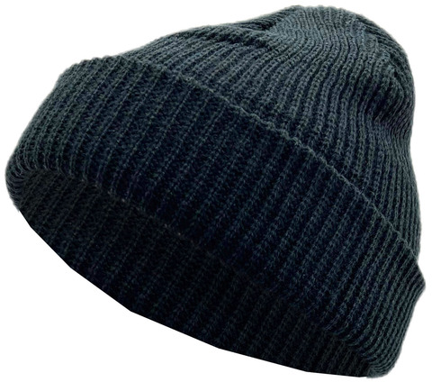 Картинка шапка вязаная Skully Wear short beanie black - 1
